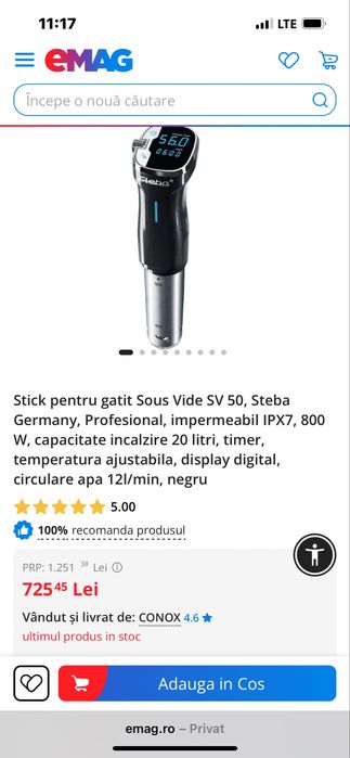 Stick pentru gătit Sous-Vide STEBA