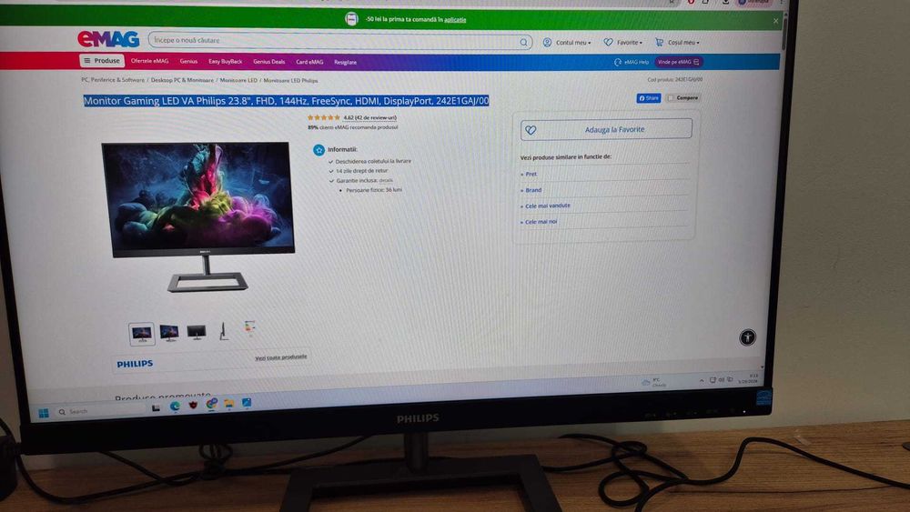 Monitor Gaming LED Philips 23.8" 144 hz