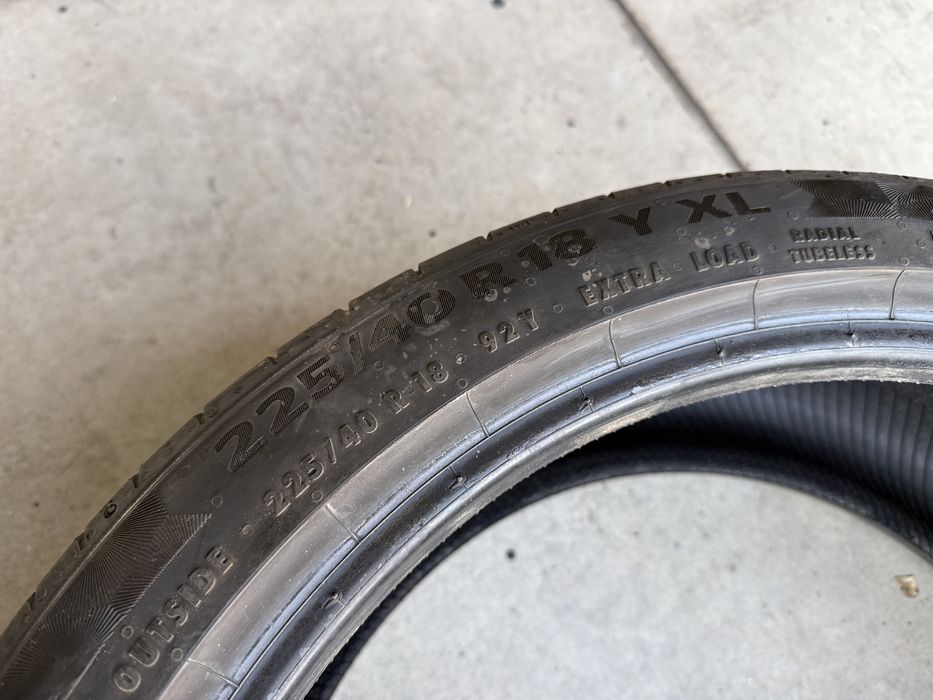 4бр. Летни Гуми С Борд 225/40R/18 XL -CONTINENTAL- DOT:0722-5.0м+4.6 м