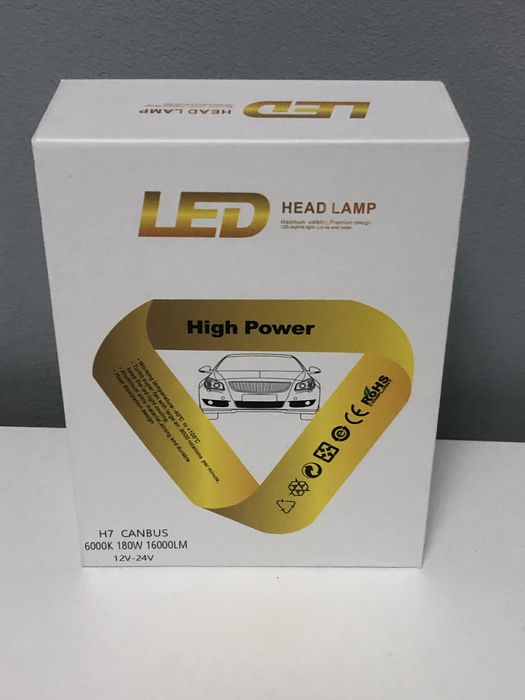 LED H7 V68 / Canbus, 180W, lumina alb, 16.000 lumeni - Preț Redus !!!