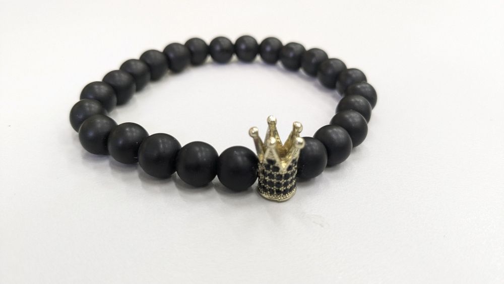 Черные браслеты Crown (Black/Silver)