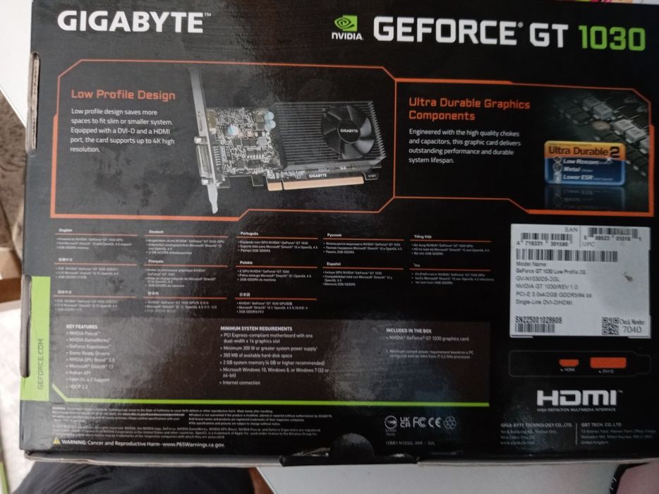 видеокарту Gigabyte GT 1030