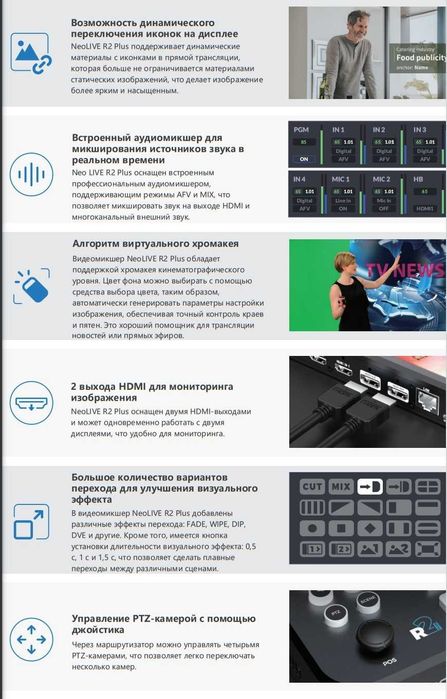 Видео микшер SPROLINK Neolive r2plus с дисплеем новый