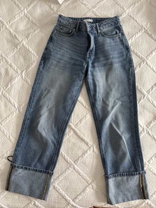 Джинсы с отворотами