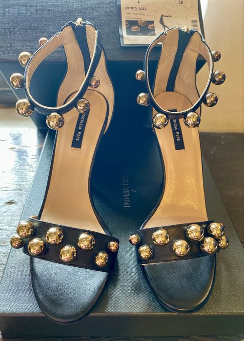 Черни, кожени сандали Patrizia Pepe