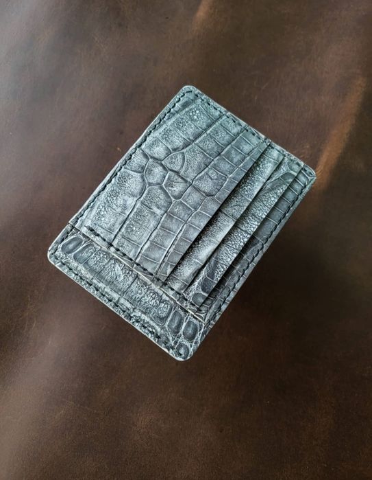 Portcard piele exotica Crocodil