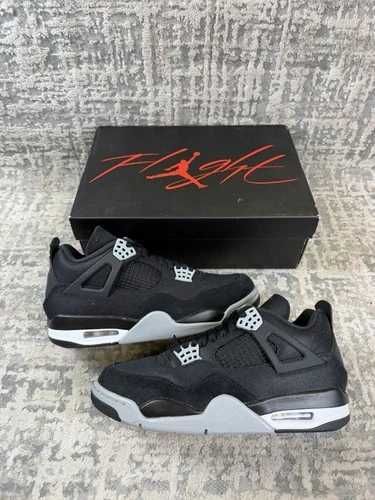 Sneakers Jordan4 Black Canvas cu eticheta (nu Nike, Gucci, Adidas, Balenciaga)