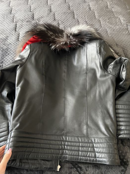 Кожено Яке от ест.кожа и косъм от сибирска лисица