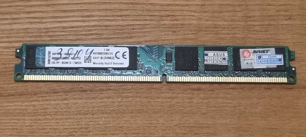 Оперативная память Kingston DDR2 2GB PC2-6400, 800 MHz