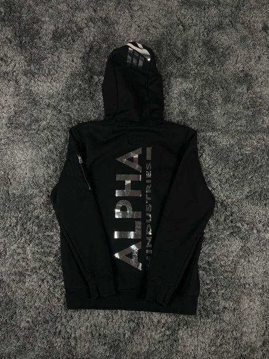 Alpha Industries Silver Graphic Hoodie Мъжко Горнище