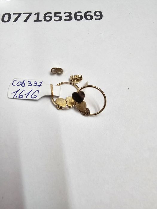 Vand cercei din aur 14 k 1.61 g cod 337