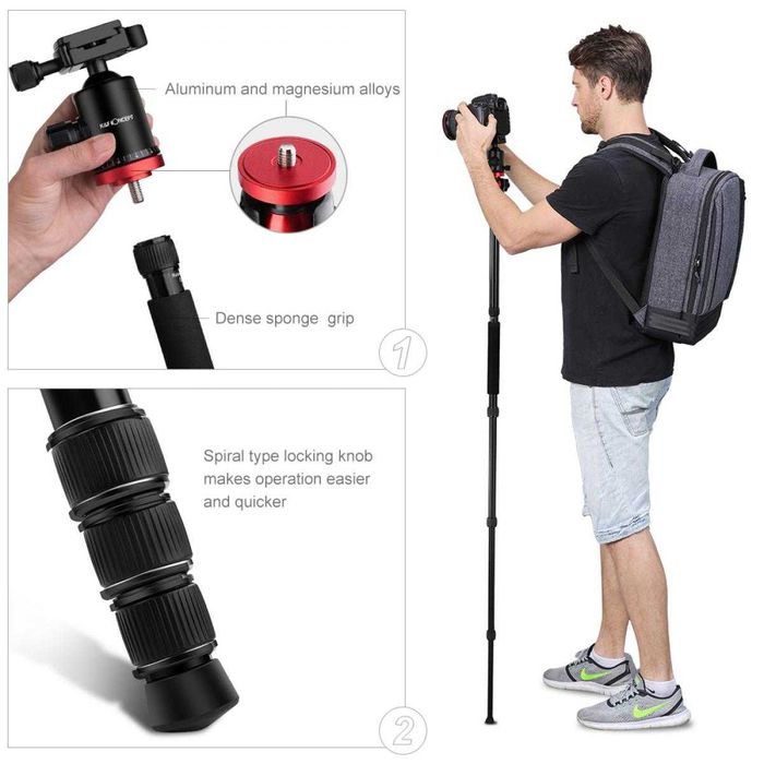 K&F Concept 1.9м статив / трипод / монопод с подвижно рамо