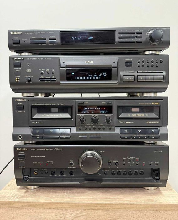 Ретро аудио система - сет TECHNICS - усилвател, сд плеър, дек и тунер