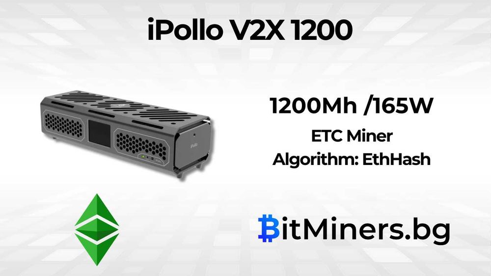 iPollo V2X 1200Mh/s 165W, ETC Майнър