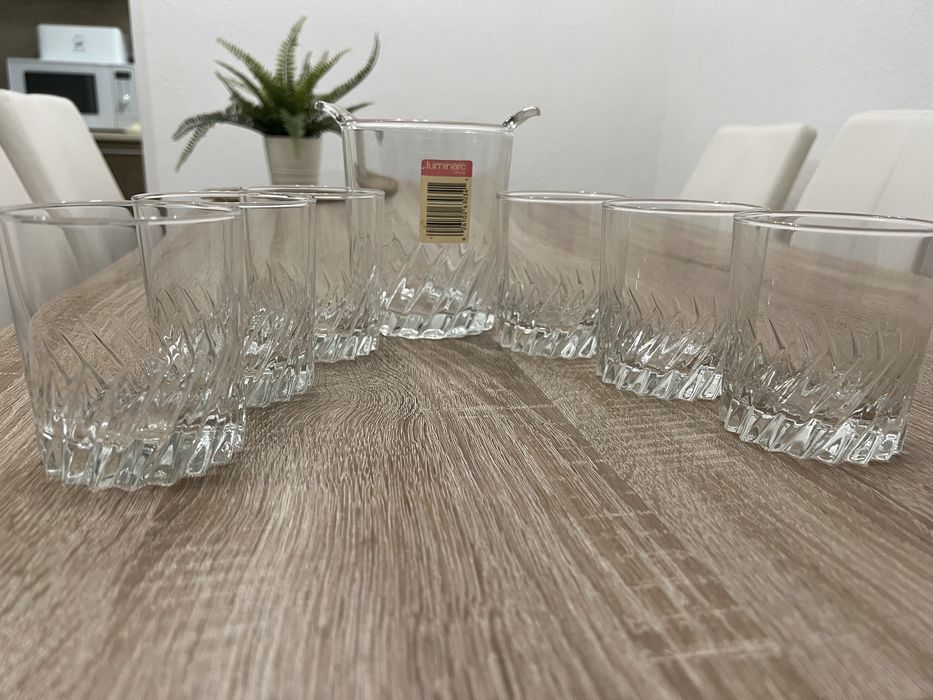 6 броя чаши за уиски + ледарка