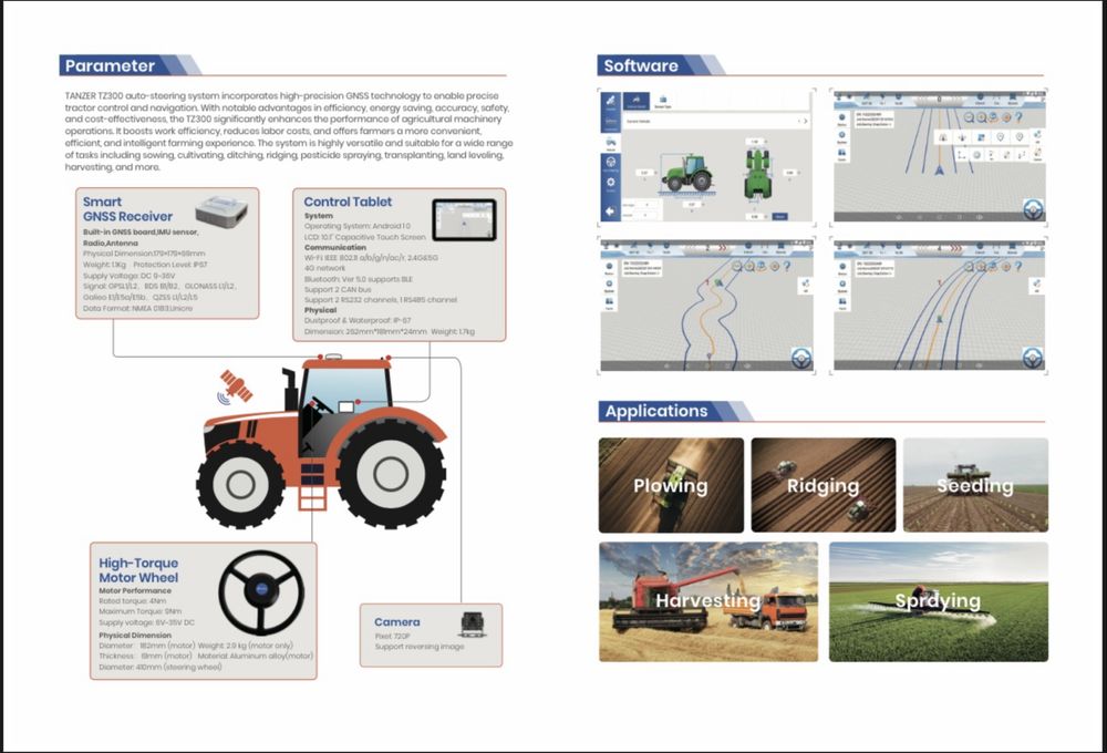 Tanzer TZ300 Traktorlar uchun avtopilot ,avtomatik boshqaruv tizmi