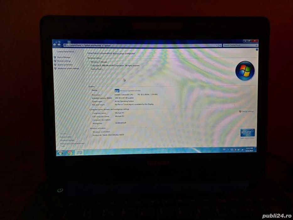 Vand laptop toshiba