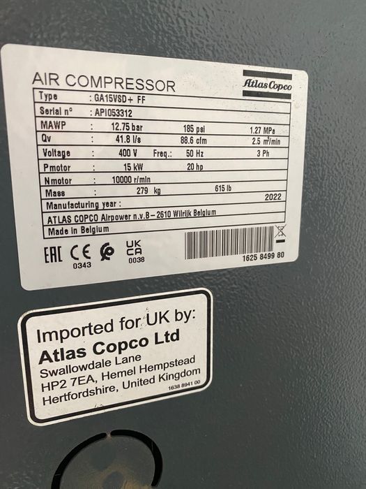 Компресор Atlas Copco GA15VSD+FF