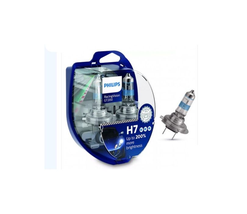 Set 2 Becuri auto Philips H7 RacingVision GT200 +200% ERK