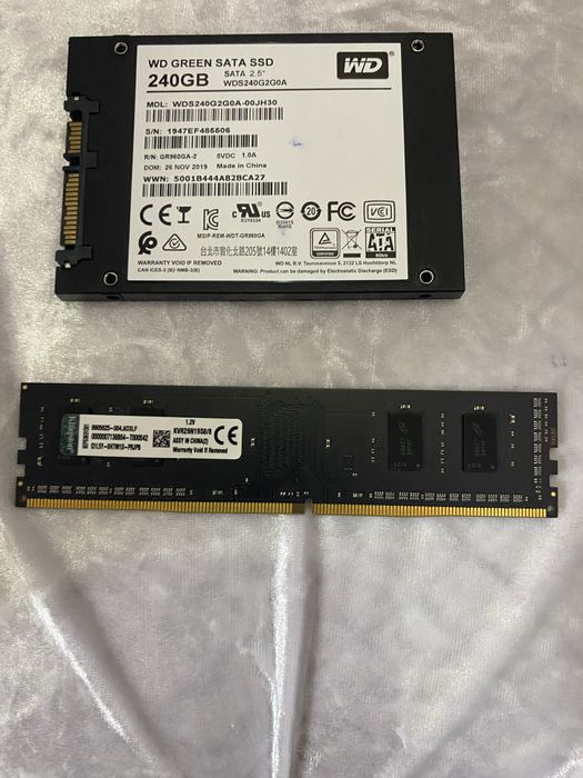 Продам ссд и озу дд4