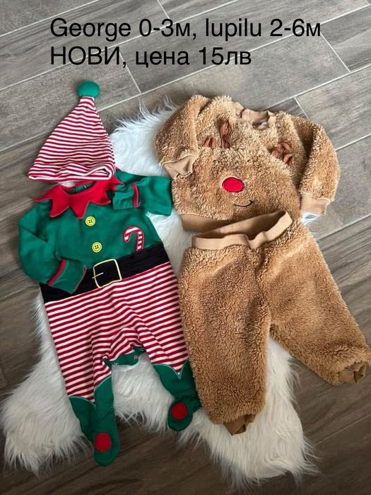 Коледен ромпър George и комплектче нови