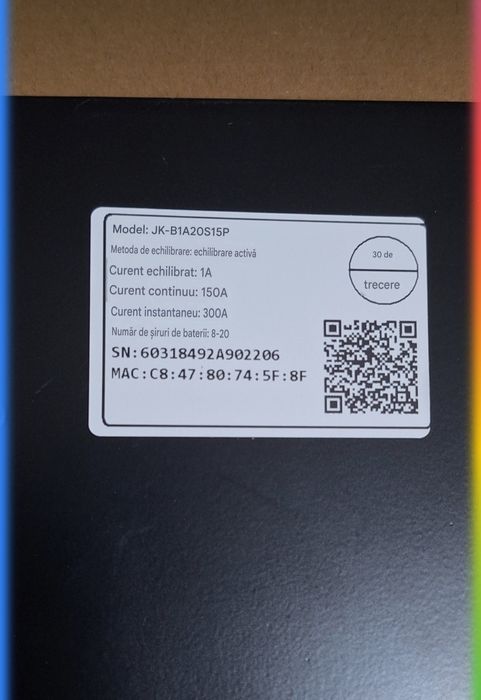 Bms jk,150-300A,1A balansare B1A20S15P