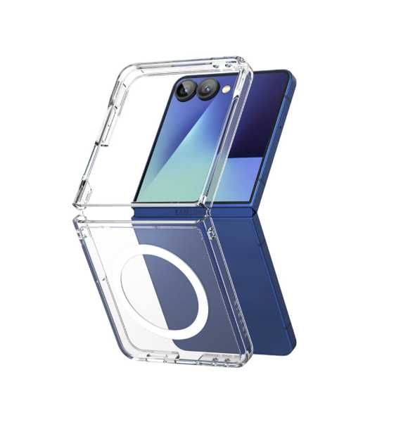 Husa Samsung Z Flip7 , MagSafe, Acryl AntiDrop, TRANSPARENTA