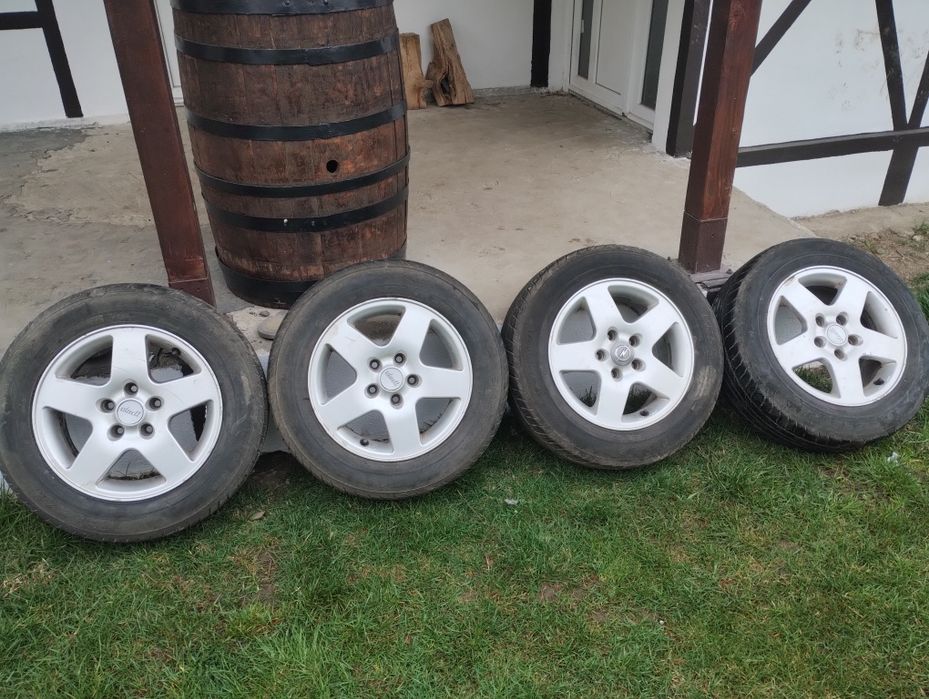 Jante aluminiu pe 15 + cauciucuri de vara 195 65 R 15