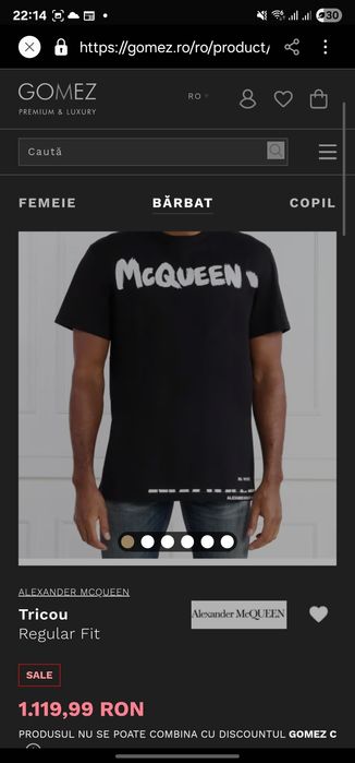 Tricou oricinal Alexander McQueen