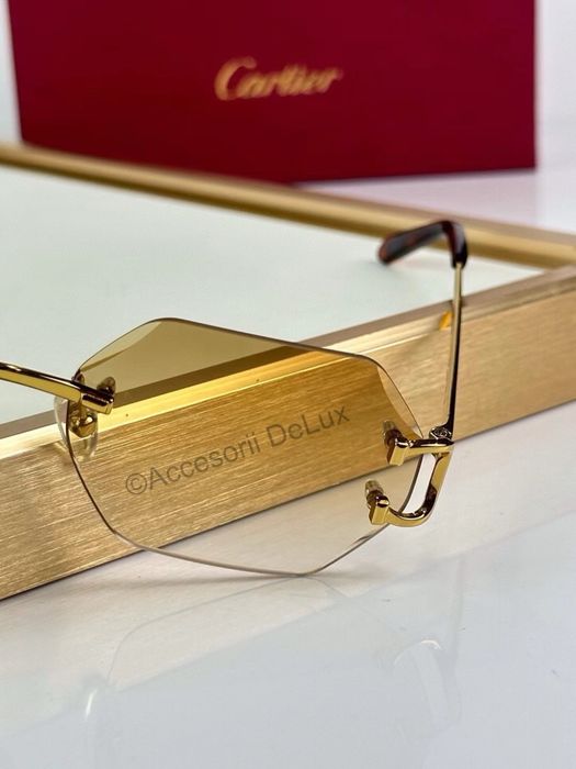 Ochelari de Soare Cartier Premiere  CT0118S Noi Full Box  Gold