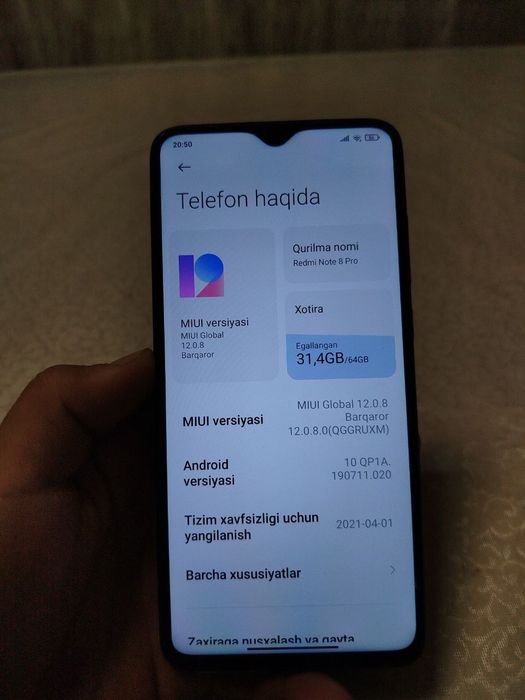Redmi note 8pro holati alo qirilgan buzilgan joylari yo pubgda 60fps