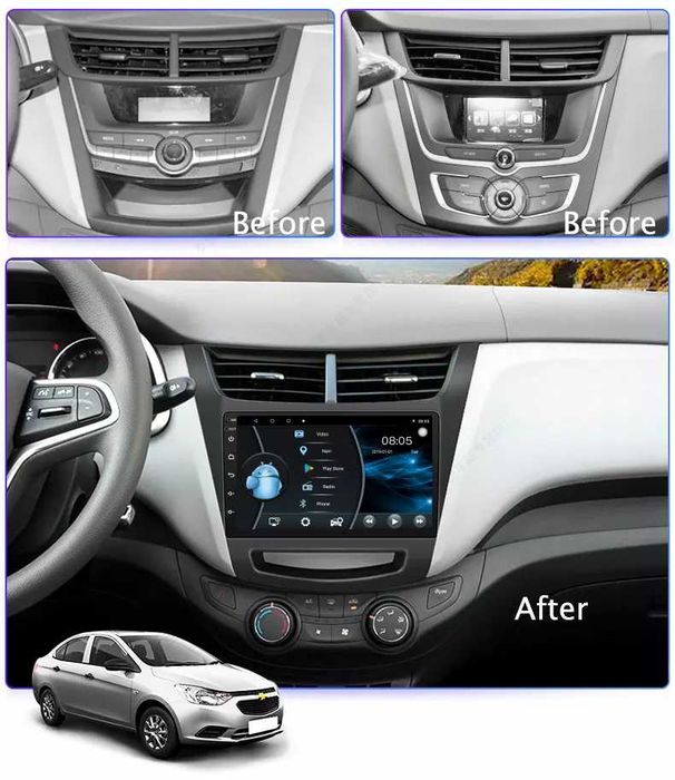 Navigatie Android 14 Chevrolet Sail Aveo 2015-2019 Waze CarPlay CAMERA