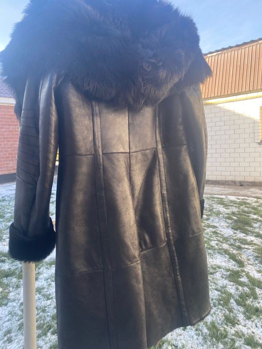 Дубленка женская черная