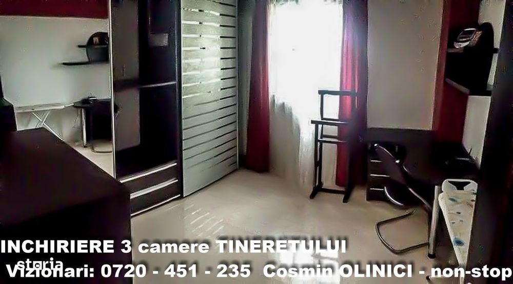 Inchiriere 3 camere Tineretului – langa metrou – 87 mp – etaj 9