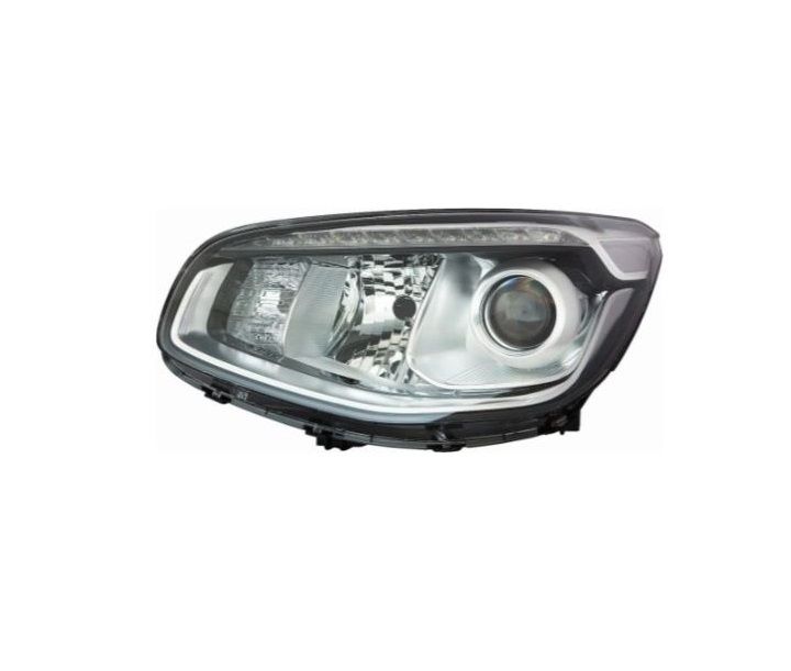 Far KIA Soul (AM), 2016-12.2019, partea stanga/dreapta, cu lentile; cu "lumina timp de zi" tip LED; H7+PY21W; electric; negru; cu motor; halogen