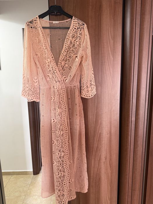 Rochie de plajă Oysho S/M – bumbac brodat