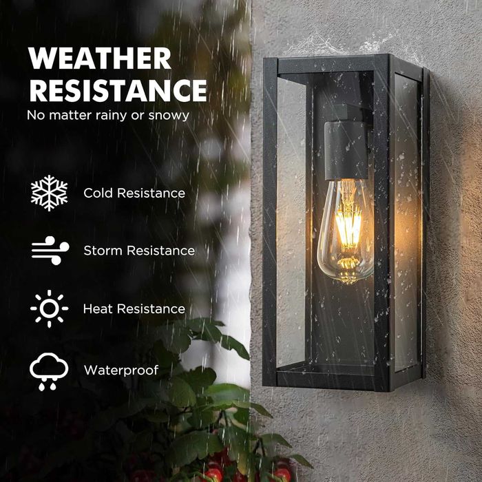 FTL Външно стенно осветление, матово черно, стъклени абажури, IP44