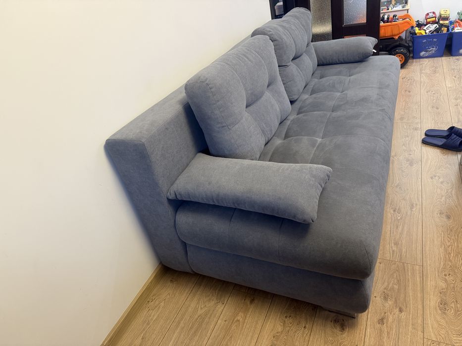 Сиво канапе Диван с функция сън и ракла  206/100/99 СМ