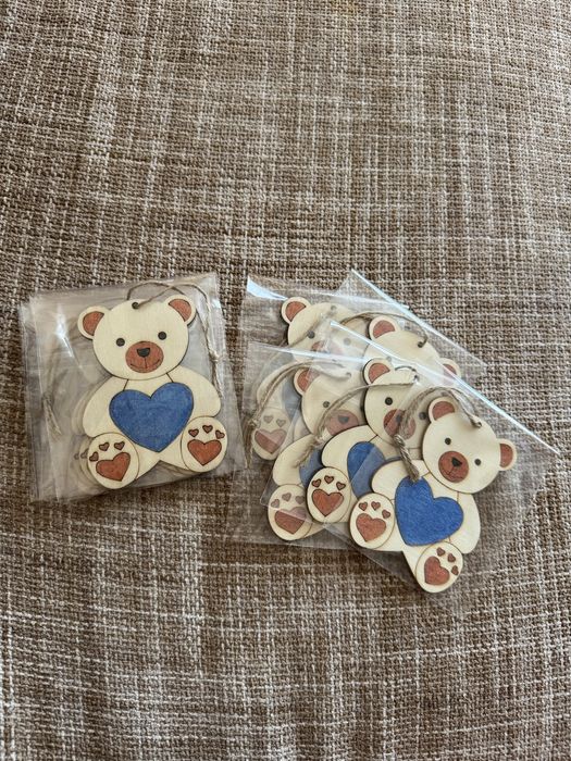 Дървени мечета 40бр подарък за  погача, рожден ден