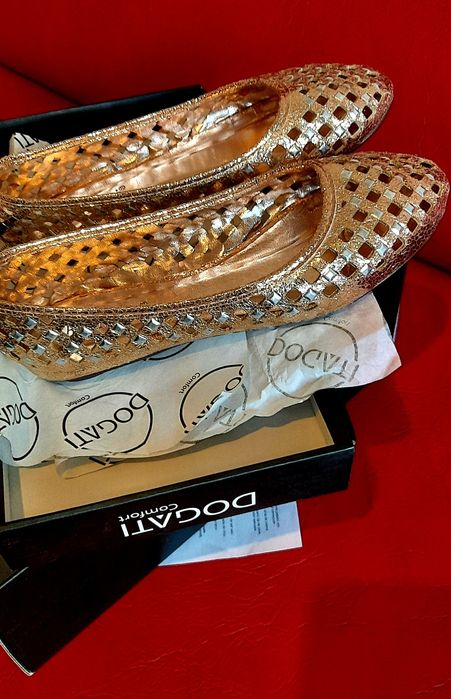 Balerini auriu cu argintiu eleganți aerisiți auriu cu argintiu nr 36