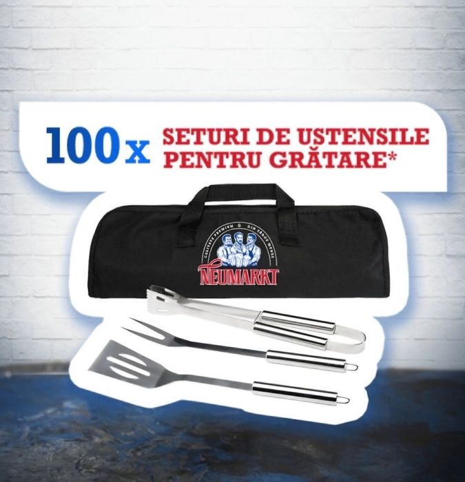 Set ustensile grătar cu husa transport, nou