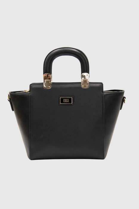 НОВО! ЛИКВИДАЦИЯ! Голяма твърда дамска чанта в цвят черно Silver&Polo