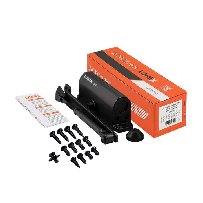 Доводчик дверной 310 LONEX от 15 до 60 кг цвет черный