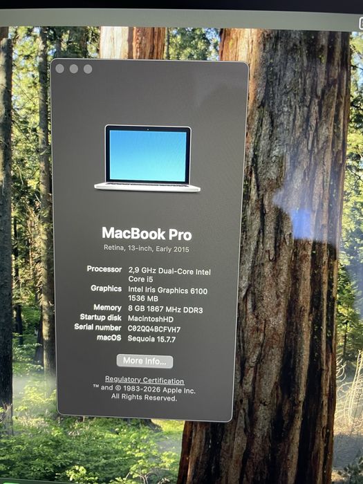 MacBook Early 2015  Retina 13 inch 500Gb