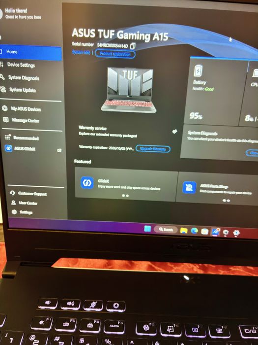 Laptop Asus tuf PRO Gaming RTX 4060 140W Ryzen 7 RAM 16gb ddr5 Garantie 03.10.2026 factura , impecabil