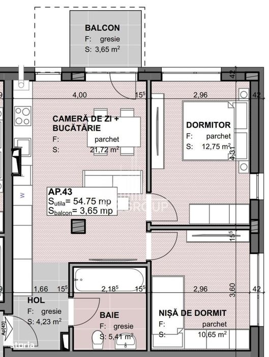 PF Apartament 3 camere de vanzare – Omnia Residence, Apahida