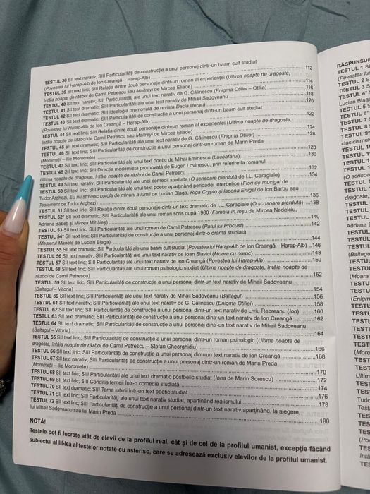72 teste antrenament bac română