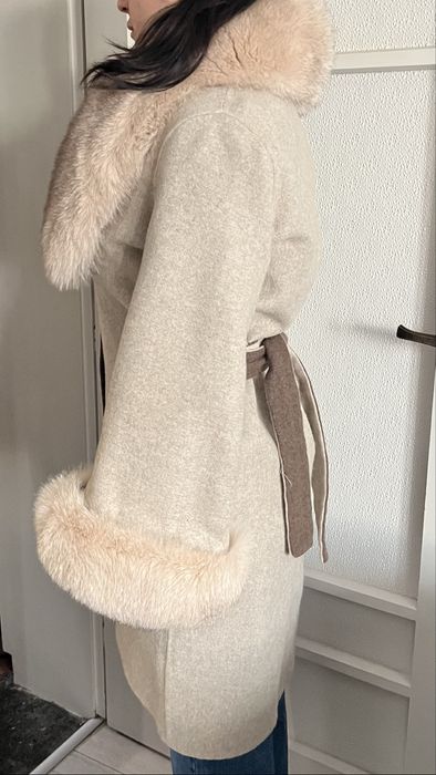 Палто от алпака , вълна и лисица