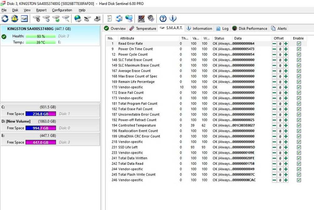 Solid-State Drive (SSD) KINGSTON A40 480GB SATA3, 2.5" SA400S37/480G00