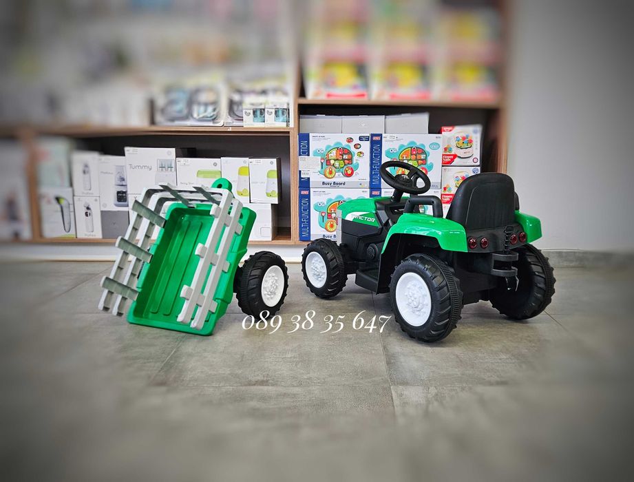 ТОП ЦЕНА!НОВО!Акумулаторен трактор с ремарке Dallas с 12V,дистанционно